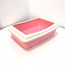 Topsy Cat Litter Pan Square Pink & White, P951(Pink), cat Litter Pan, Topsy, cat Housing Needs, catsmart, Housing Needs, Litter Pan